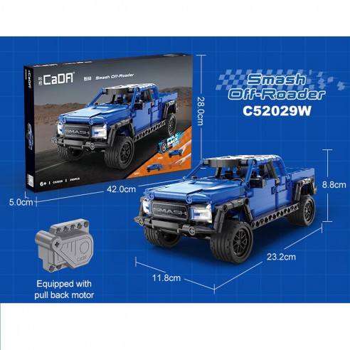 CaDA Smash Off Roader Vehicle With Pull Back Function 390pc Construction Set