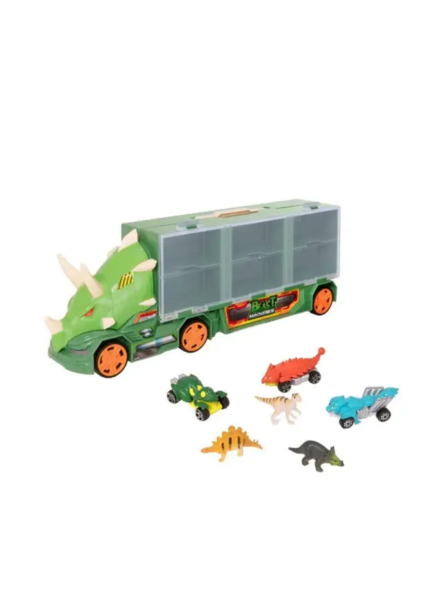 Teamzterz Beast Machines Dinosaur Transport Truck With 3 Beast Machines And 3 Dinosaurs