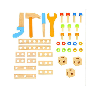 Tooky Toy 40pc Wooden Work Bench