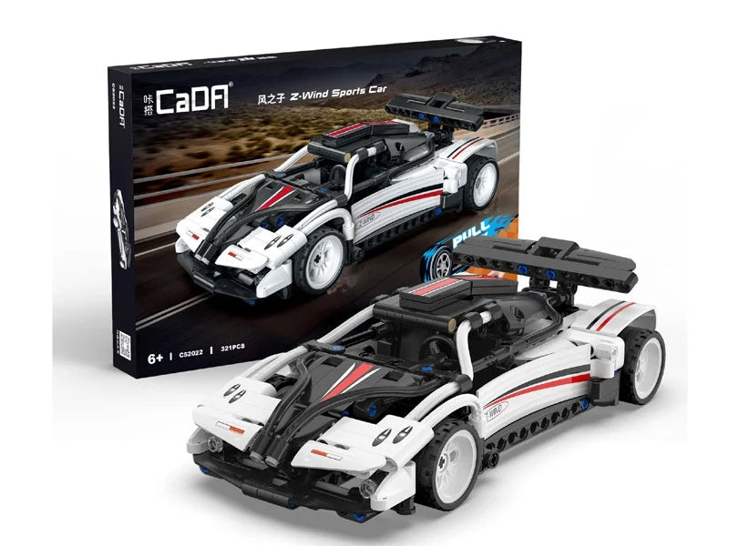 CaDA Z Wind Pull Back Sports Car 321pc Construction Set 1:18