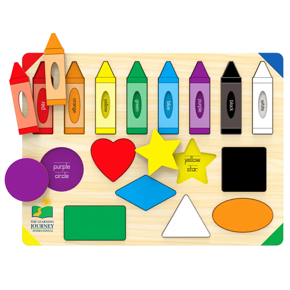 Lift And Learn Colours And Shapes Wooden Jigsaw