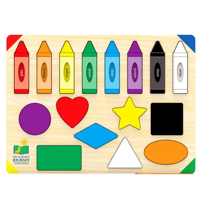 Lift And Learn Colours And Shapes Wooden Jigsaw