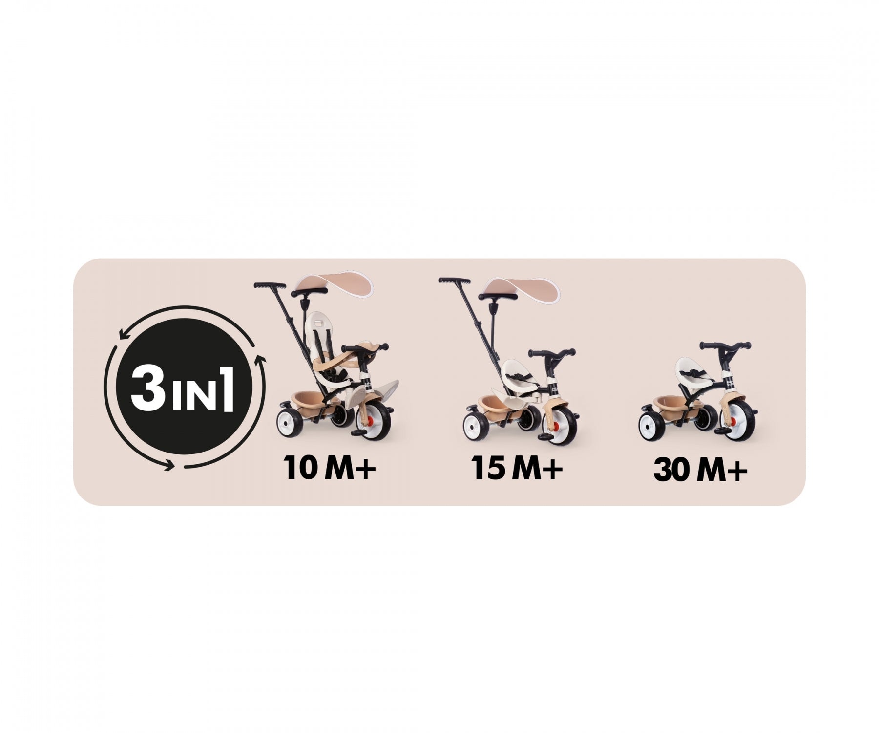 Smoby Baby Balade Infant 3 In 1 Trike Biege