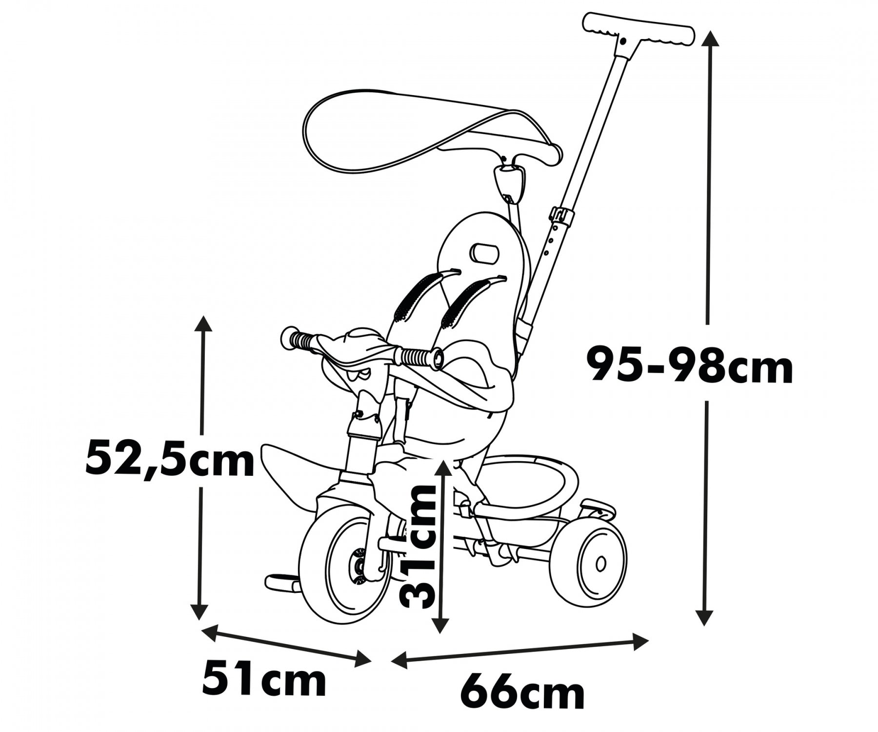 Smoby Baby Balade Infant 3 In 1 Trike Biege