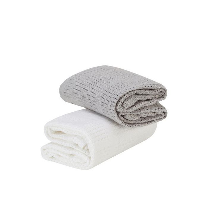 Baby Elegance Cellular Blanket Grey /White 2pk