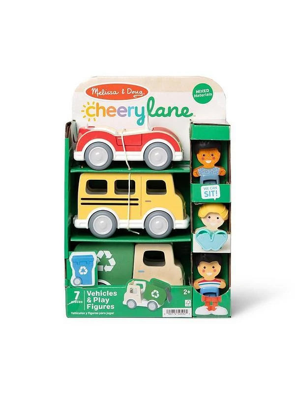 Melissa & Doug Cherrylane Wooden Toy Vehicles And Play Figures