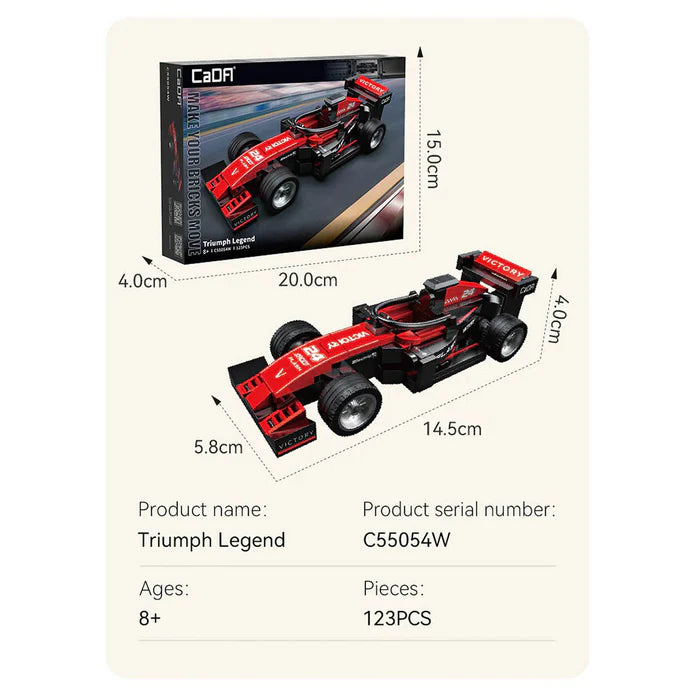 CaDA Triumph Legend F1 Racing Car 123pc Construction Set
