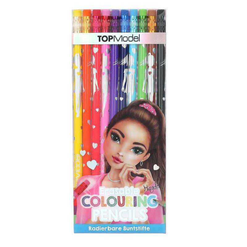 Top Model Erasable Colouring Pencils 10pk
