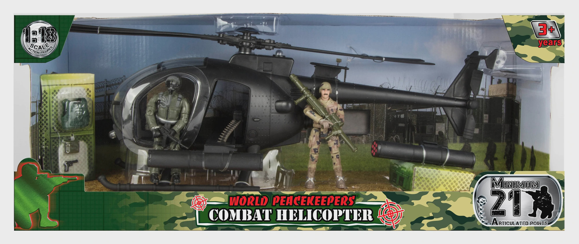 World Peacekeepers Combat Helicopter With Figures And Accessories