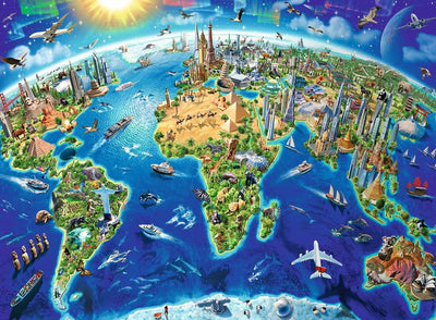 Ravensburger World Landmarks Map 200pc Jigsaw Puzzle