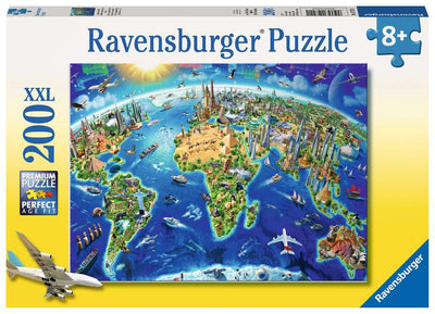Ravensburger World Landmarks Map 200pc Jigsaw Puzzle