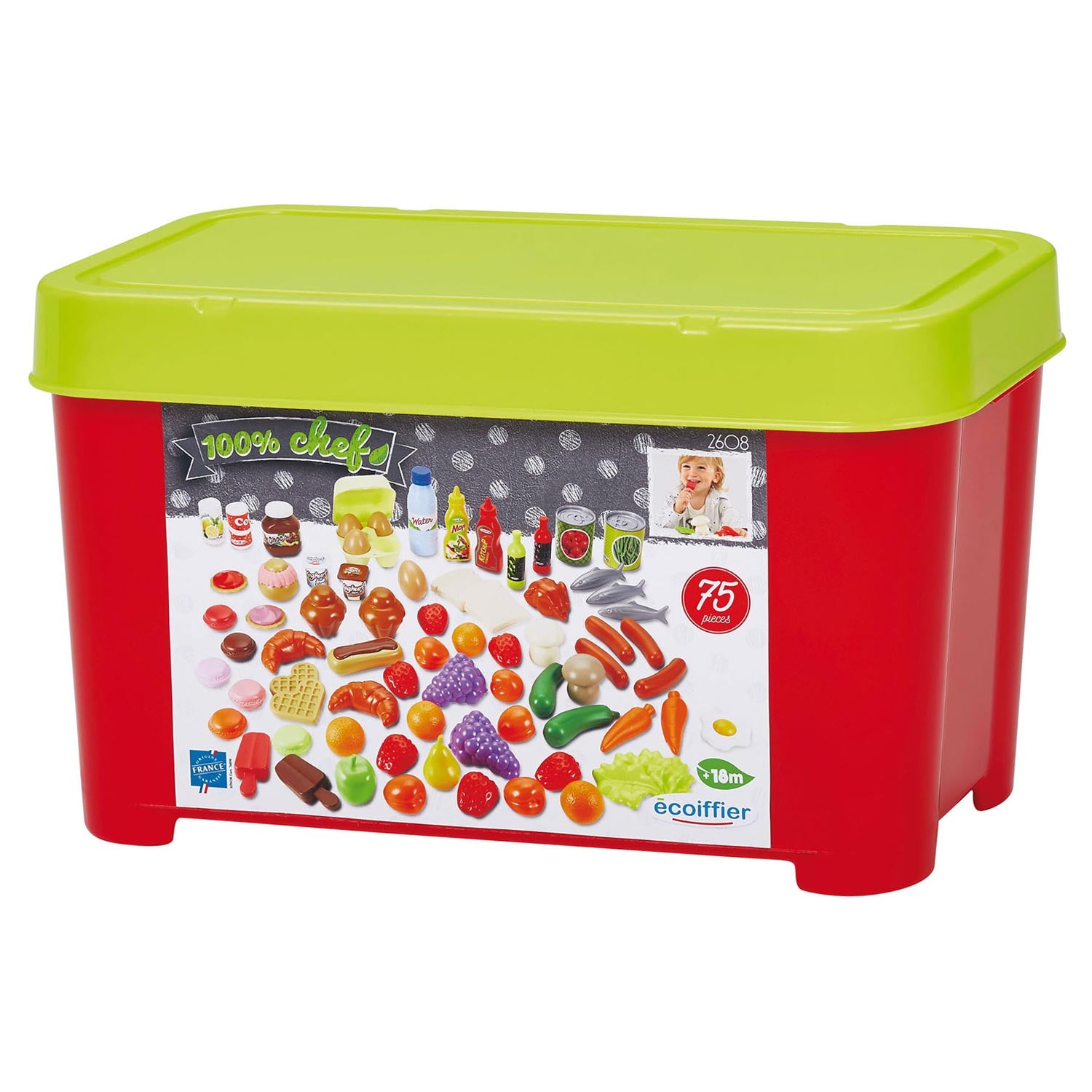 100% Chef 75pc Food Case Role Play Playset