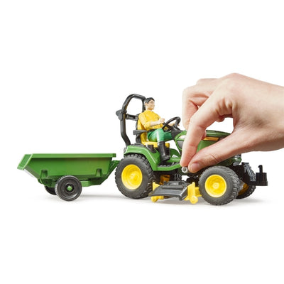 Bruder John Deere Ride On Mower / Trailer With Figure