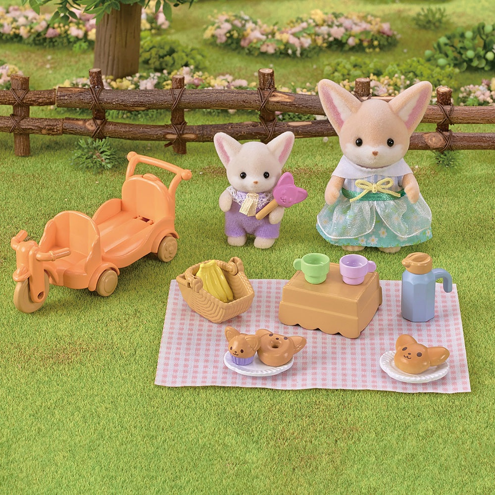 Sylvanian Families Sunny Picnic Set Fennec Fox Sister And Baby