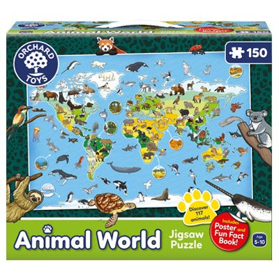 Orchard Toys Animal World 150pc Jigsaw Puzzle With Poster And Book