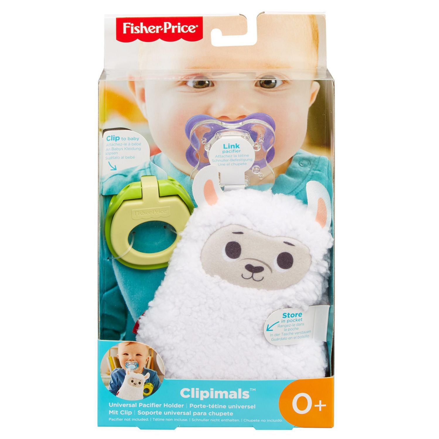 Fisher Price Clipimals Universal Pacifier Holder Llama
