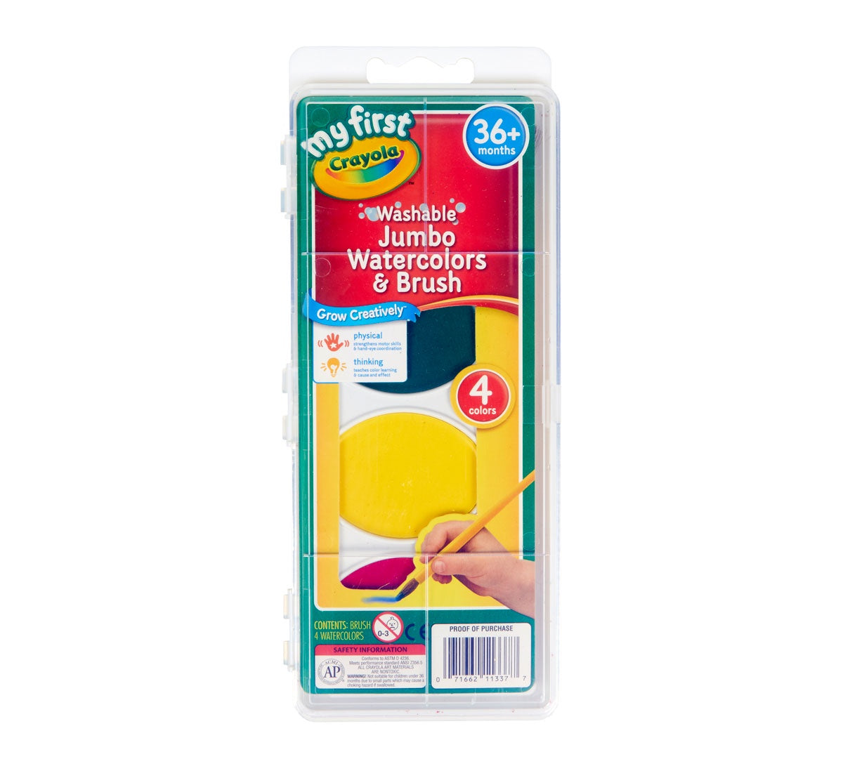 Crayola My First Crayola Washable Jumbo Watercolours And Brush