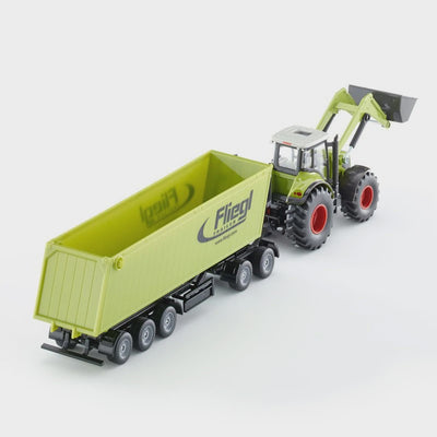 Siku 1949 Claas Axion with Front Loader, Dolly and Tipping Trailer 1:50