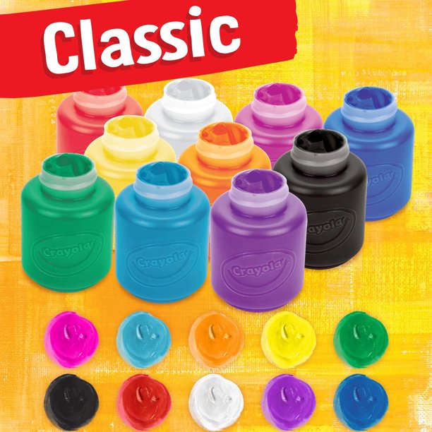 Crayola Washable Paint 10 Colours Pots
