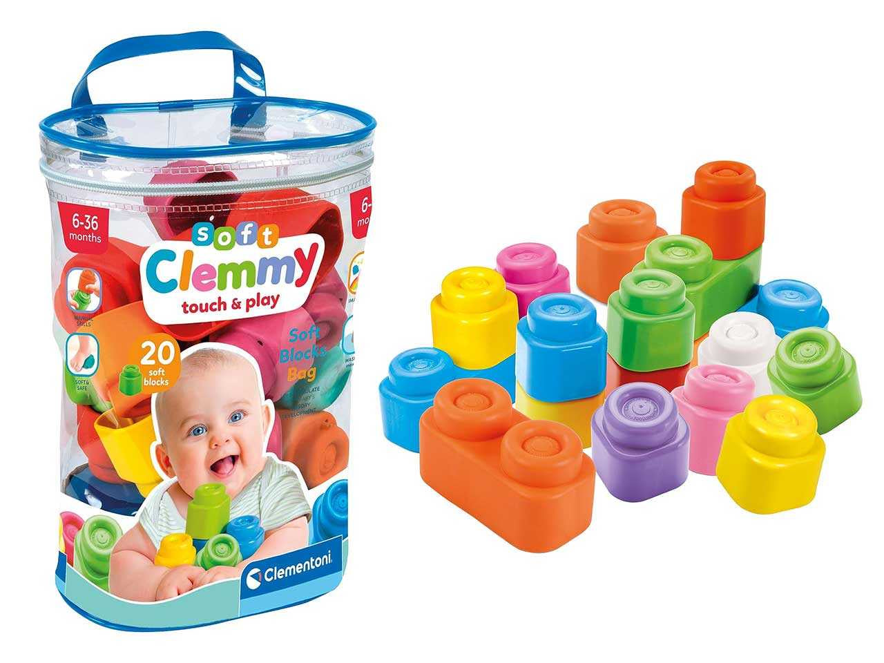 Clementoni Soft Clemmy Sensory Touch And Play Blocks 20pc