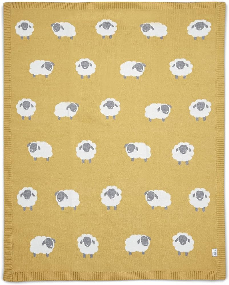 Mamas And Papas Sheep Motif Knitted Blanket Small