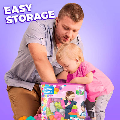 Mega Bloks Big Building Bag60pc Pink