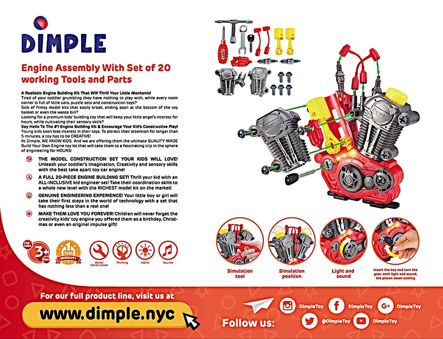 Tuff Tools Engine Overhaul Engine Assembly Play Set