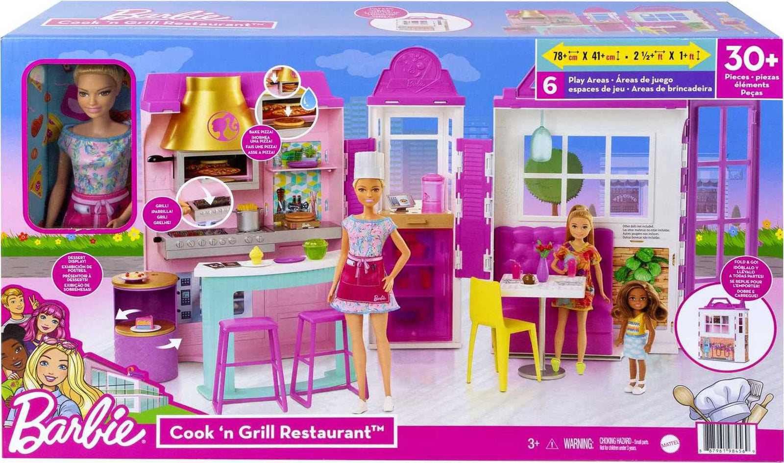 Barbie Cook N' Grill Restaurant And Doll Playset