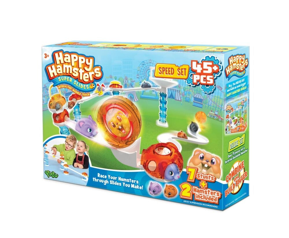 Happy Hamsters Super Slides Interactive Marble Track Set Speed Set