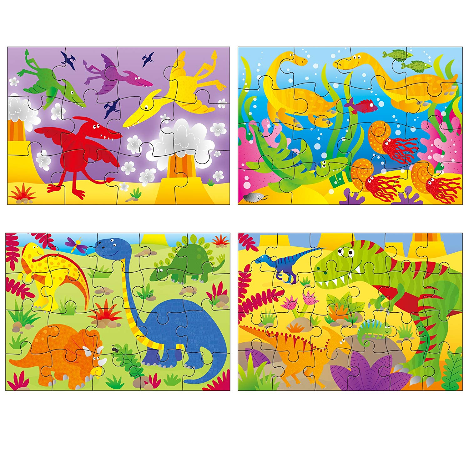 Galt 4 Puzzles In A Box Dinosaurs