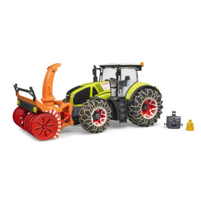 Bruder Class Axion With Snow Chains And Snowblower 1:16