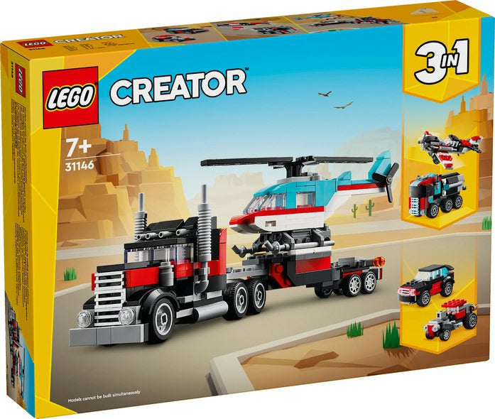 Lego Creator 31146 Flatbed Truck With Helicopter