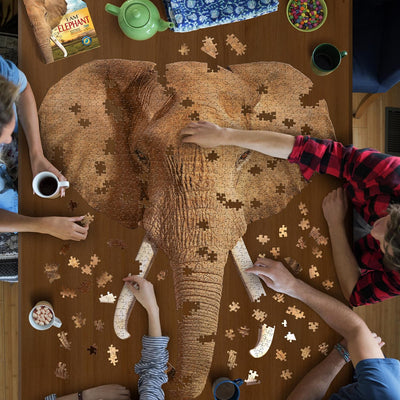 I am Elephant 700pc Head Shaped Jigsaw Puzzle