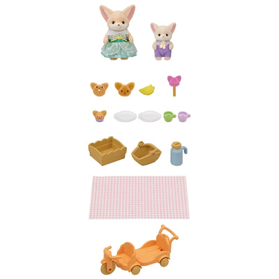 Sylvanian Families Sunny Picnic Set Fennec Fox Sister And Baby