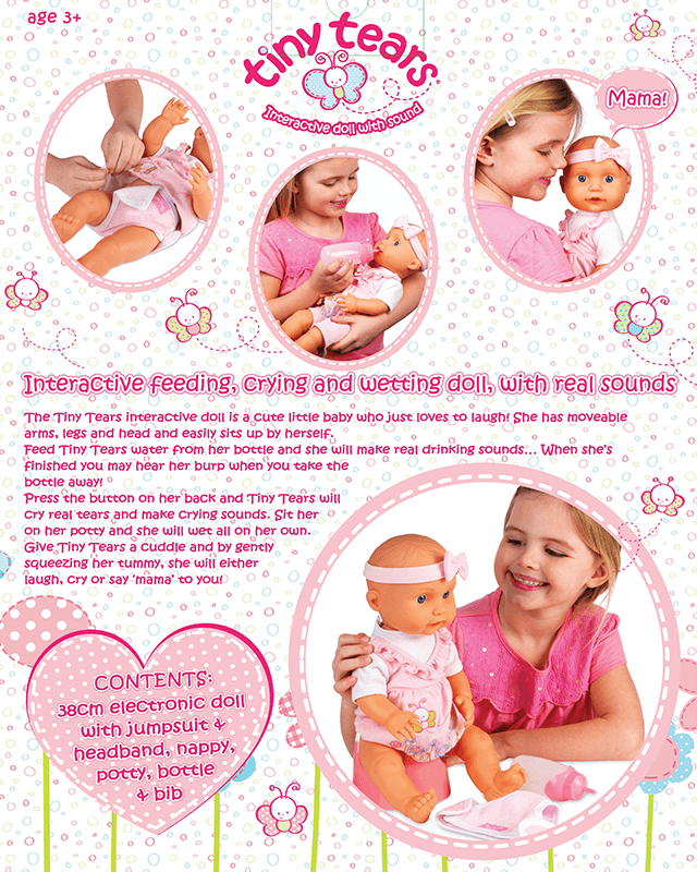 Tiny Tears Classic Interactive Doll