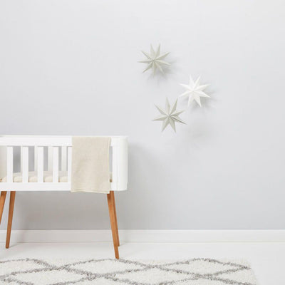 The Little Green Sheep Organic Knitted Cellular Baby Blanket - Linen