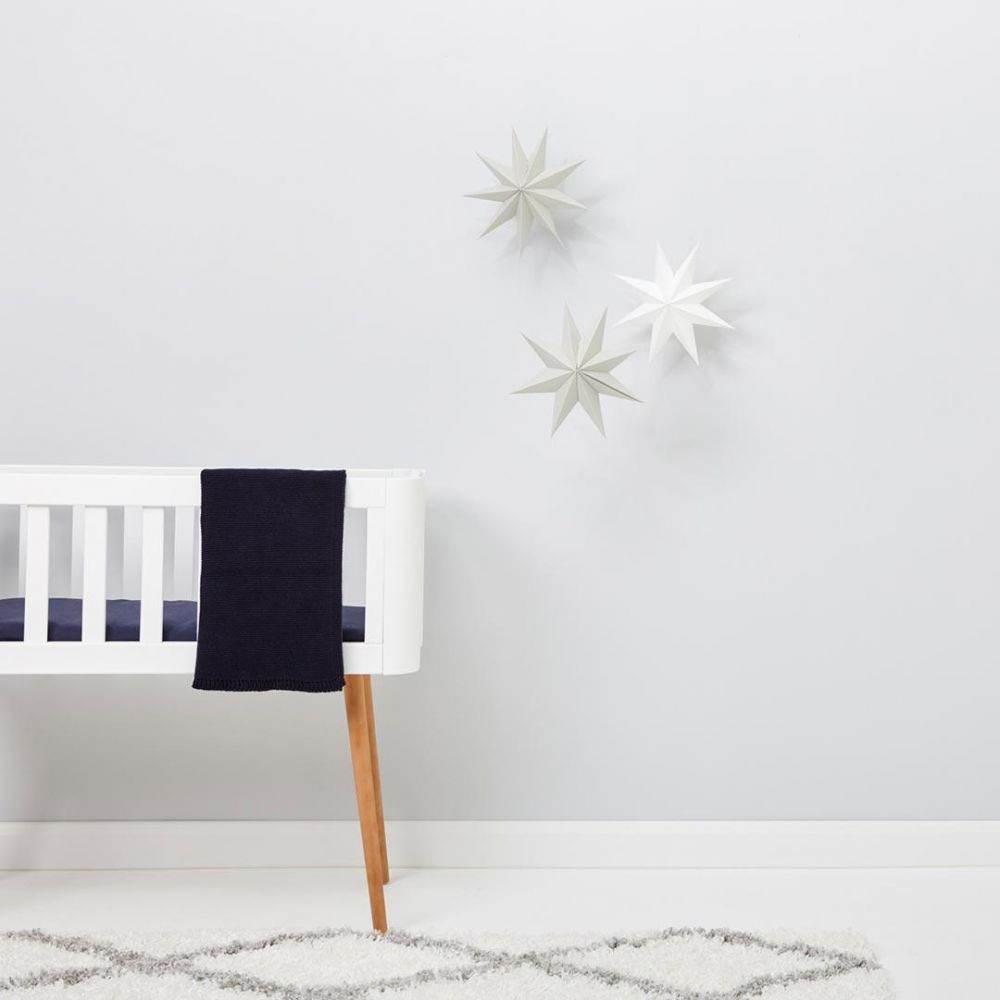 The Little Green Sheep Organic Knitted Cellular Baby Blanket - Midnight