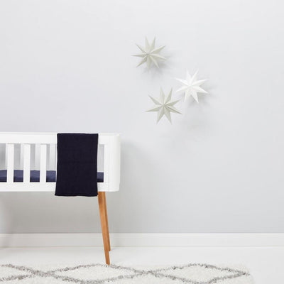 The Little Green Sheep Organic Knitted Cellular Baby Blanket - Midnight