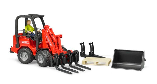 Bruder 02191 Schaeffer 2034 Compact Loader with Figure and Accessories