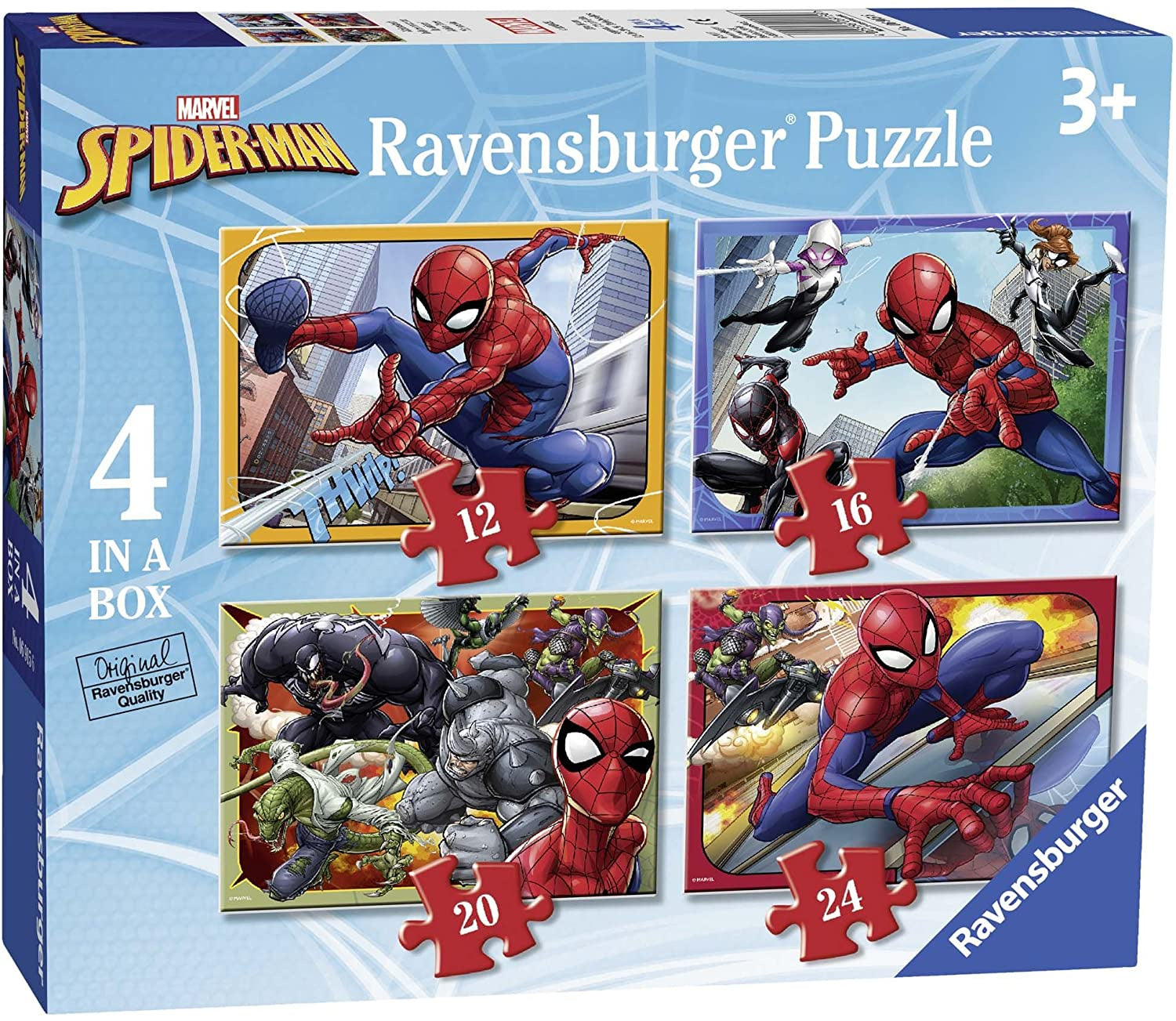 Four high quality cardboard jigsaw puzzles in 12, 16, 20 and 24 pieces