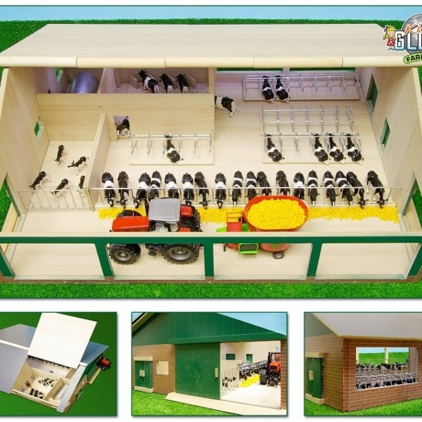 Kids Globe 0495 - Wooden Cattle Shed with Milking Parlour