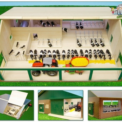 Kids Globe 0495 - Wooden Cattle Shed with Milking Parlour