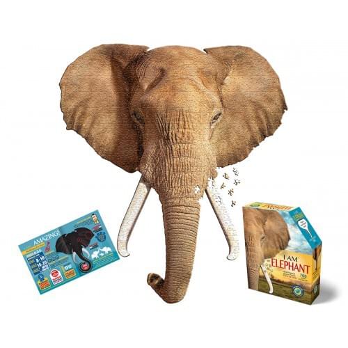 I am Elephant 700pc Head Shaped Jigsaw Puzzle
