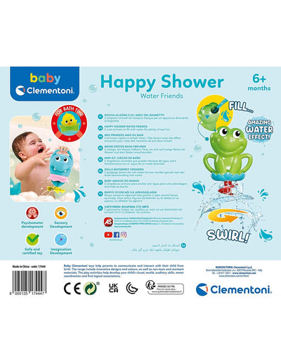 Clementoni Baby Happy Shower Water Friends Bath Toy Play Set