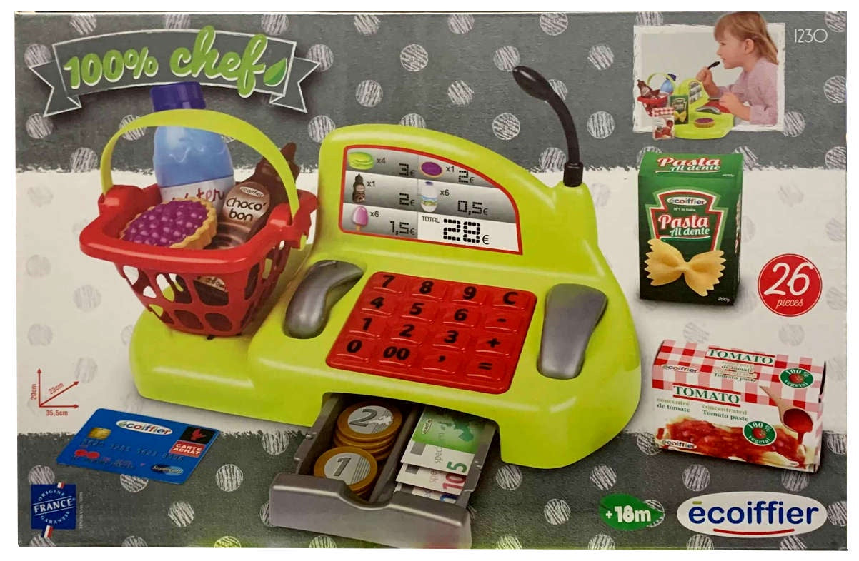 100% Chef 26pc Cash Register Role Play Playset
