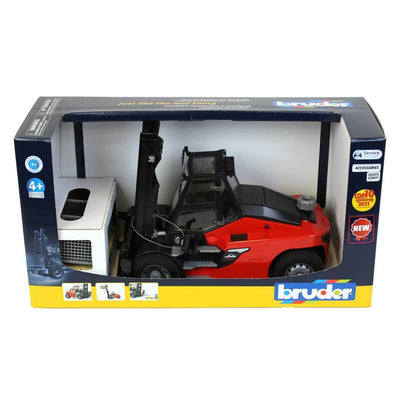 Bruder Linde HT160 Forklift With Pallet And 3 Containers