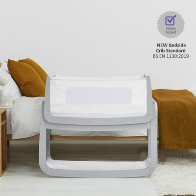 SnuzPod4 Bedside Crib Bundle Deal Dove Grey Inc. Sheets, Protector And Pocket
