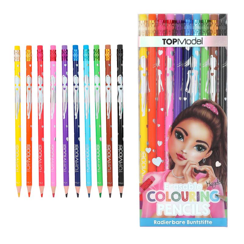 Top Model Erasable Colouring Pencils 10pk