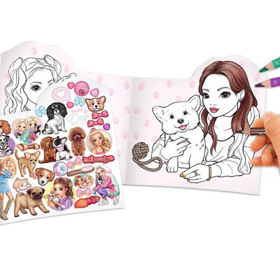 TOPModel Doggie Sticker And Colouring Book