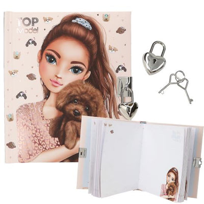 TopModel Diary With Padlock Puppy Motif